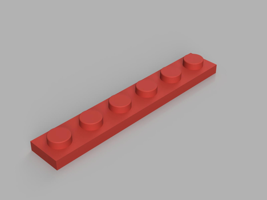 piatto 1x6 v2 by gimmy3d giocattoli giochi piastra lego mattone 3d print model - Mito3D