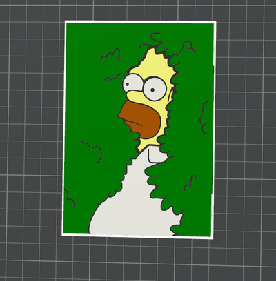 5 cores homer arbusto by tole3d brinquedos jogos personagens simpsons 3d print model - Mito3D