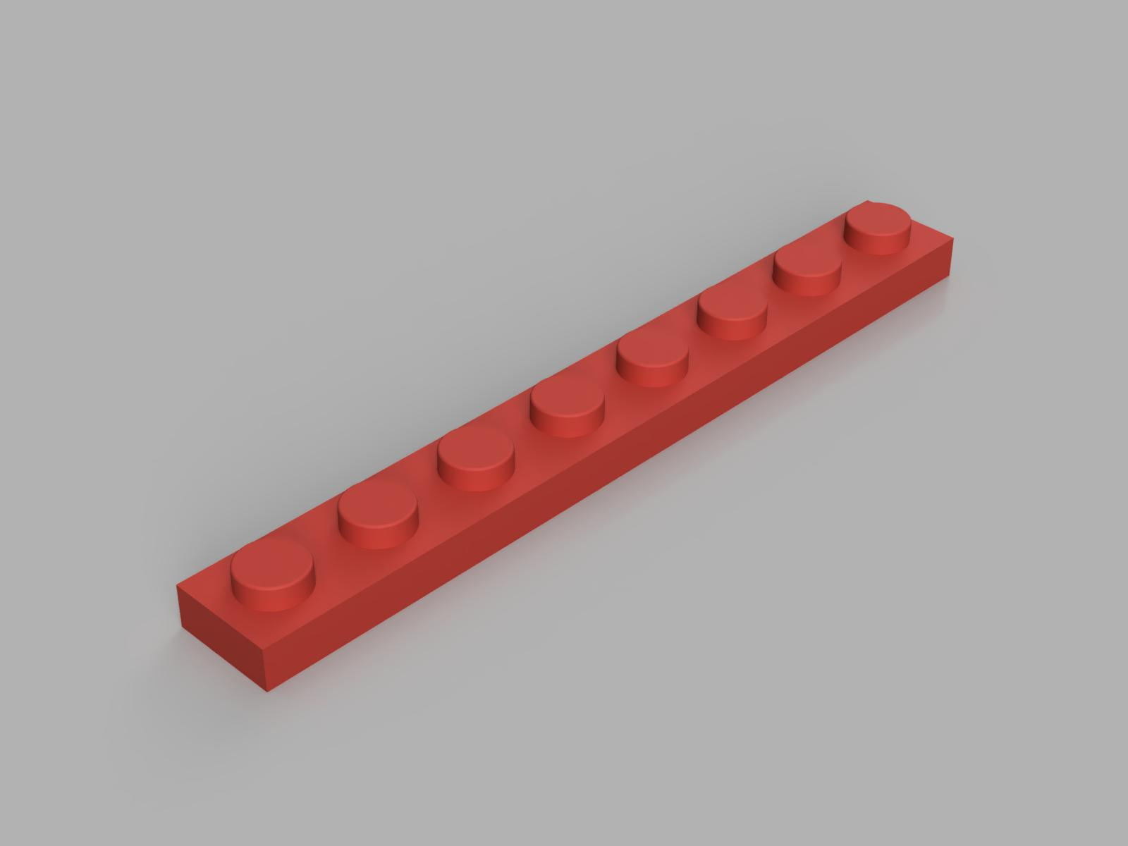 piatto 1x8 v2 by gimmy3d giocattoli giochi piastra lego mattone 3D print model - Mito3D