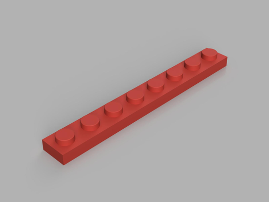 piatto 1x8 v2 by gimmy3d giocattoli giochi piastra lego mattone 3d print model - Mito3D