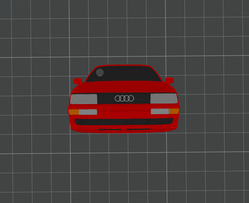 audi 80 by andy lunar arte 2d audi80 coche vehiculo llavero llave cahin noams ams 3d print model - Mito3D