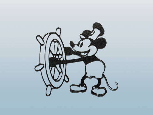 wall art-disney steamboat willie mickey mouse by starsdf art 2d disney 3d print model - Mito3D