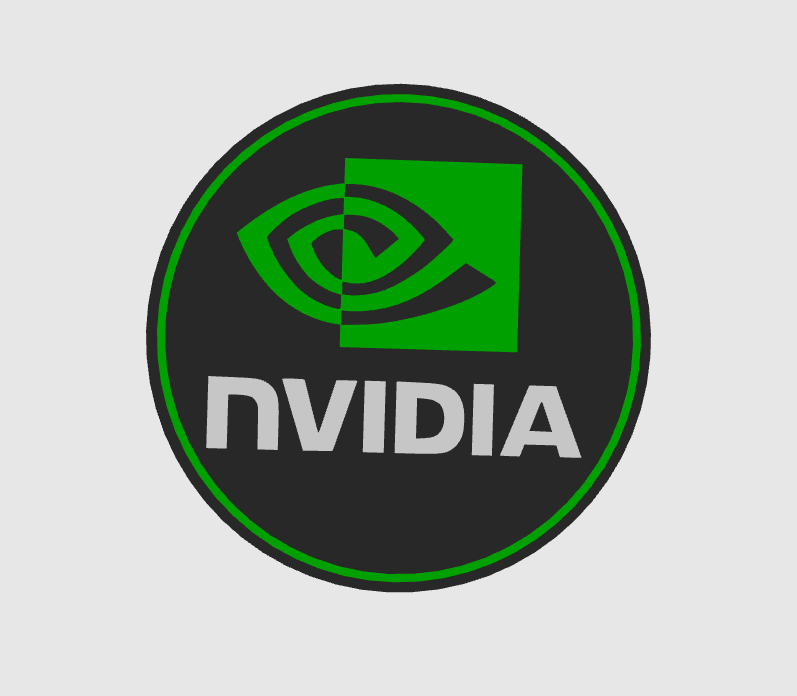 nvidiacoast by howell art signs & logos logo coaster nvidia rtx color computer branded tech officer decor office gadget 3D print model - Mito3D