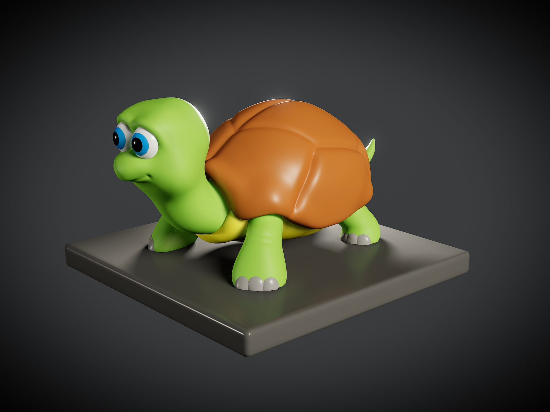 timmy tortue by 3dmdesign art sculptures dessin animé 3dprintable mignonne vert charmant animal gamins amical jouet bureau reptile gros yeux souriant 3D print model - Mito3D