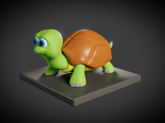 timmy schildkröte by 3dmdesign kunst skulpturen karikatur 3dprintable niedlich grün charmant tier kinder freundlich desktoy reptil augen lächelnd 3d print model - Mito3D