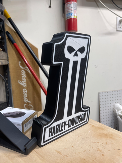 harley davidson caja ligera by websters creaciones arte señales logos ligero led motor ciclo harley davidson 3d print model - Mito3D