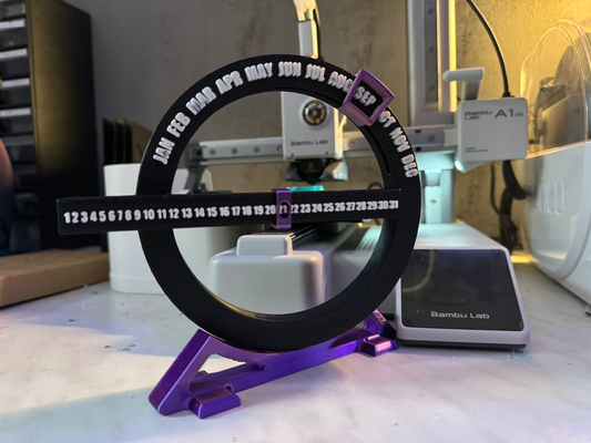 diseño calendario circular by único 3d casa decoración concurso calendar2024 hogar bambulab a1 mini x1c p1s 3d print model - Mito3D