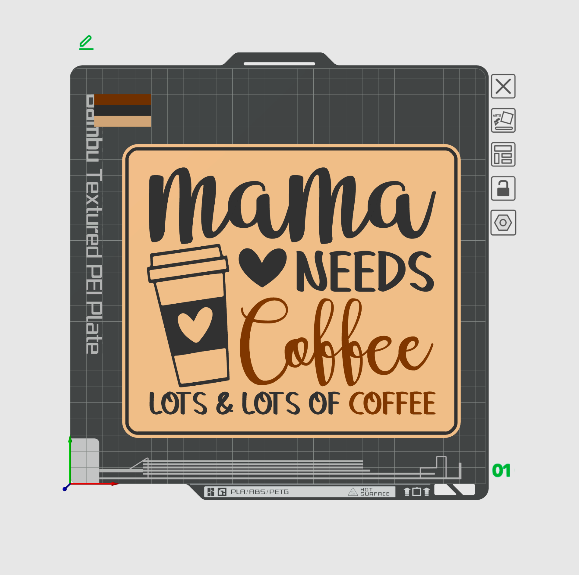 mama coffee sign by thor3d art signs & logos kitchen 3D print model - Mito3D