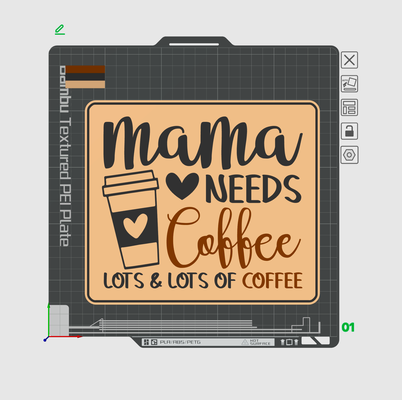 mama coffee sign by thor3d art signs & logos kitchen 3d print model - Mito3D