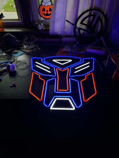 autobots neon sign by thingspatprinted art signs & logos transformers autobot transformer neonsign neonlight neonled led light 3d print model - Mito3D