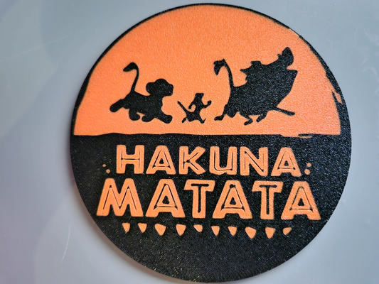 hakuna matata sottobicchiere by wollbart domestico arredamento untersetzer disney ams 3d print model - Mito3D