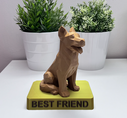 ami chien trophée poly remixé by 3d service art modèles 3d print model - Mito3D