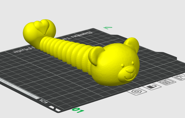 teddy bear articulated caterpillar by printesion toys & games flexible love heart valentinesday valentines san amor valentin oso sanvalentin teddybear articulado corazon osito osoarticulado oruga 3d print model - Mito3D