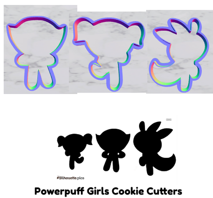 powerpuff girls cookie cutters by goldiesvinyl household house models cartoon cutter power network ppg clay puff 3d print model - Mito3D