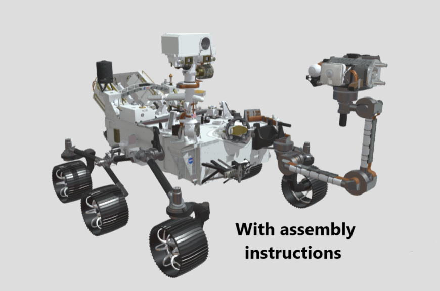 azim m2020 mars gezici by xchgre eğitim fizik astronomi uzay aracı nasa montaj talimatlar göl krater 3D print model - Mito3D