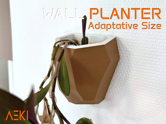 parametric wall planter by aeki household garden wallmount wallmounted outdoor watering plant pot 3d print model - Mito3D