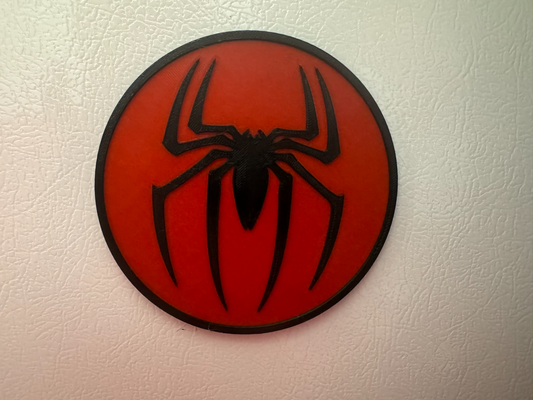 spider logo by kelz kunst zeichen logos comic buch magnet superheld 3d print model - Mito3D