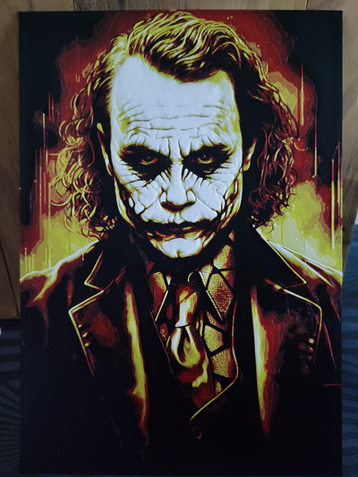 4-color hueforge joker dc comics batman heath ledger by avdh 1983 art 2d 3d print model - Mito3D