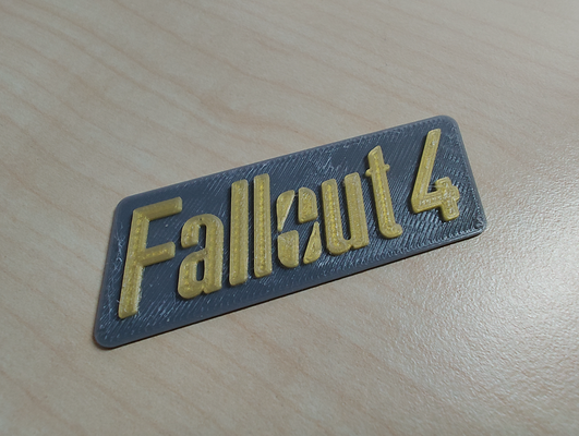 ricaduta 4 logo by gekon3d oggetti scena cosplay fallout4 portachiavi cartello 3d print model - Mito3D