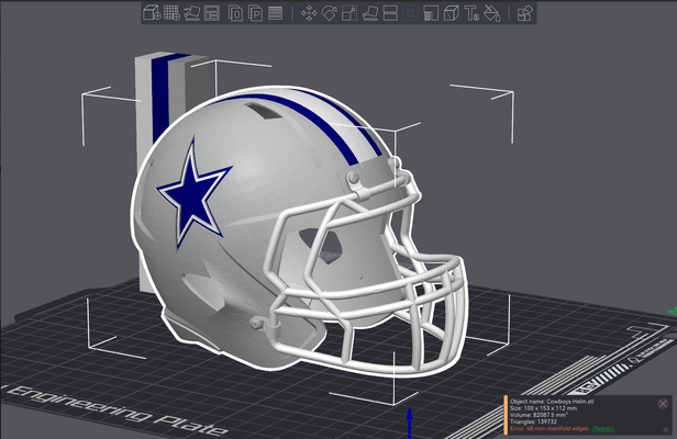 kovboylar futbol kask yeniden karıştırılmış by duman kafesi hobi kendin yap spor açık havada nfl 3d print model - Mito3D