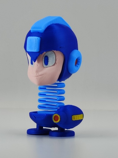 mega uomo elastico by crafty creatore giocattoli giochi personaggi carattere gioco nintendo giochi figura console megaman bobblehead scorrimento laterale 3d print model - Mito3D