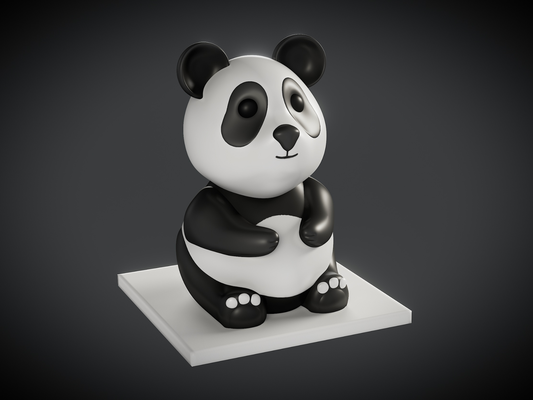 panda amanda by 3dmdesign arte sculture carina animale 3dprint desktop nero bianca cartone animato scultura occhi grandi fauna selvatica tranquillo 3d print model - Mito3D