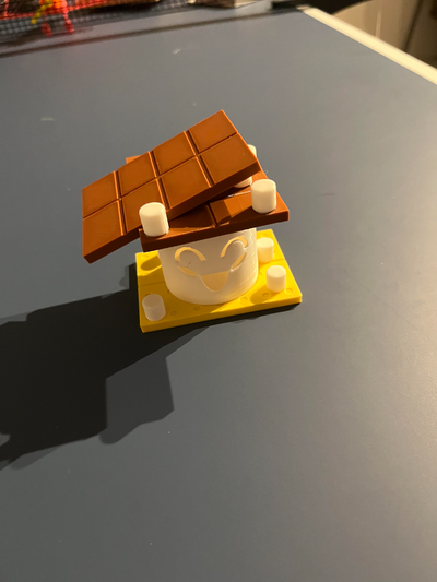 marshmallow recipiente by impressão urso casa decoração vermelho branco preto castanho amarelo biscoito pequeno chocolate armazenamento fofa 3d print model - Mito3D