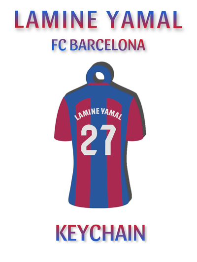 lamine yamal fc barcelona t-shirt keychain by argrafic3d tools gadgets football fcbarcelona lamineyamale campnou giftidea 3d print model - Mito3D