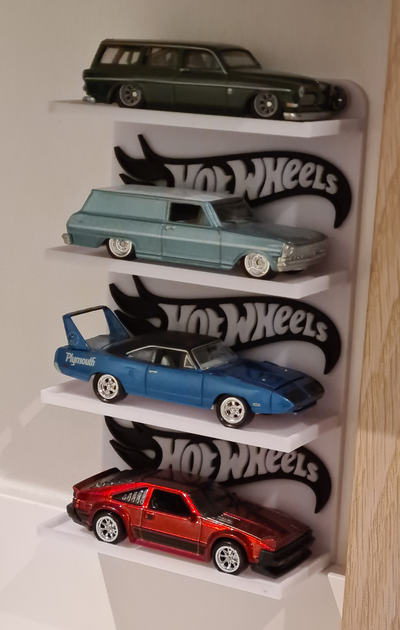 hot wheels 4 rack logo 1 64 remixed by stubkj r3d hobby & diy hotwheels display 164 scale diecast 3d print model - Mito3D