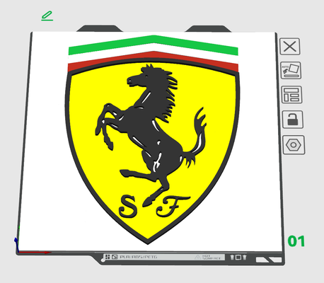 ferrari logo placca by el jefe arte segni loghi cavallo cartello macchine 3d print model - Mito3D