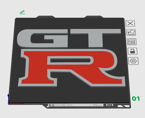 gtr logo by el jefe kunst zeichen logos nissan autos wagen plakette 3d print model - Mito3D