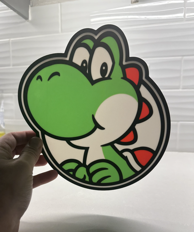 yoshi light box by dylanslightboxes hobby & diy electronics led lamp supermario super mario lightbox 3d print model - Mito3D