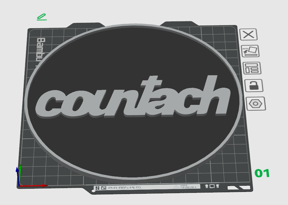 countach logo plaque by el jeffe art signs & logos sign cars lamborghini 3D print model - Mito3D