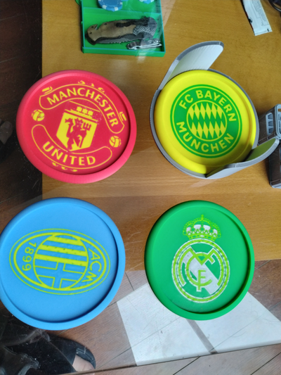 spanish football clubs coaster collection by booyashaka household house models soccer club real madrid barcelona fc sevilla athletic bilbao sociedad atletico de la liga 3d print model - Mito3D