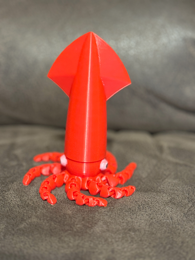 cute giant-head flexi squid squidopus remixed by rschrader miniatures animals octopus articulated articulatedanimal creature printinplace 3d print model - Mito3D