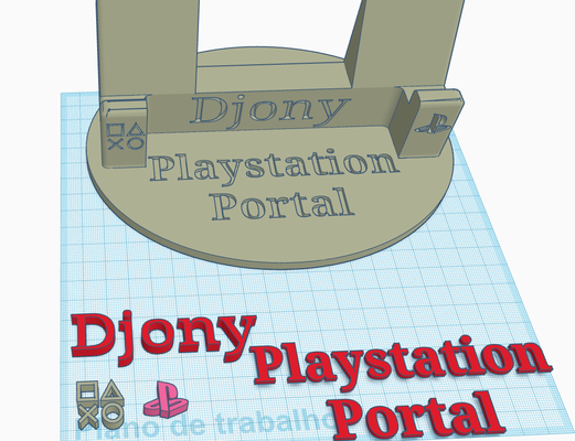 playstation portal ficar pé logotipos personalizado remixado by djony3d brinquedos jogos 3d print model - Mito3D