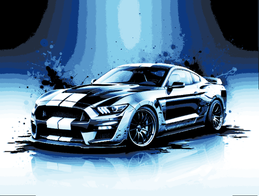 fucina cappelli fan arte film macchina serie guado mustang shelby gt500 velocità by mclanesmemories 2d muraria 3d print model - Mito3D