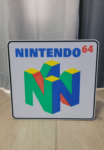 nintendo 64 led lumière boîte by nostalgique art panneaux logos n64 bambu ams boite lampe rétro 3d print model - Mito3D