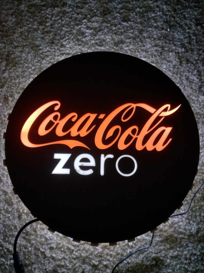 coke zero led light box by balorfan85 art signs & logos coca-cola 3d print model - Mito3D