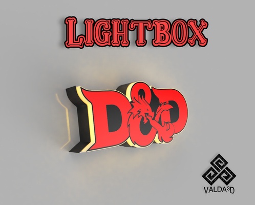 dungeon draghi lightbox by valda3d arte modelli luce guidato multicolore fantasia dnd tavolo dungeons and dragons 3d print model - Mito3D