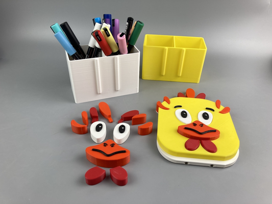 pen box - chicken theme by 3dnestcz tools organizers 3d print model - Mito3D