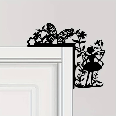 door corner fairy butterfly by palumbus household decor flower 2d art 3d print model - Mito3D