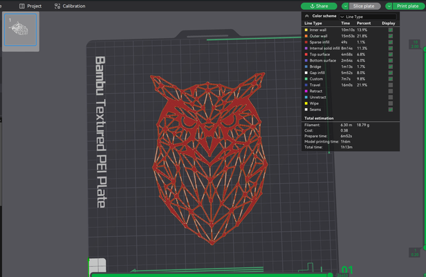 baykuş 2d sanat basit çokgen by fikuss30 duvar dekor 3d print model - Mito3D