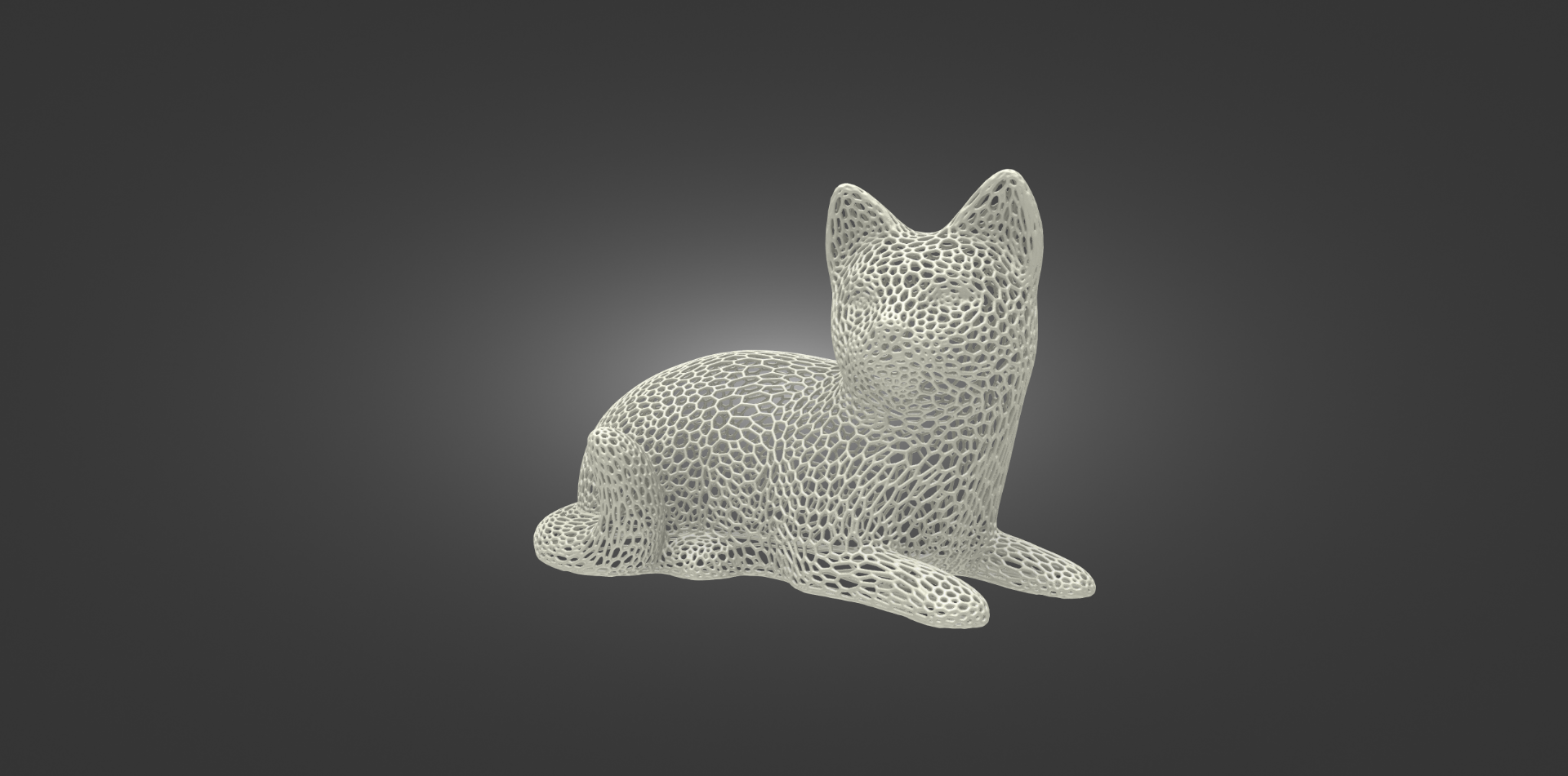 voronoi gatto by wikipedia miniature animali modello animale domestico cane arte scultura 3D print model - Mito3D