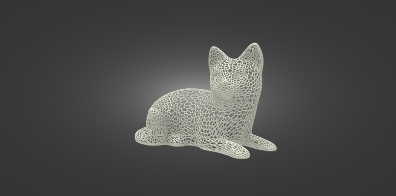 voronoi katze by wikipedia miniaturen tiere modell tier haustier hund kunst skulptur 3d print model - Mito3D