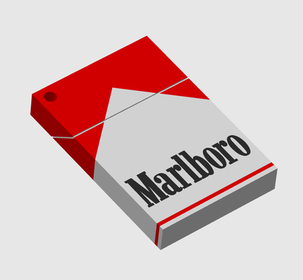 marlboro chaveiro by h ba97 arte sinais logotipos charuto cigarro cor ams caixa 3d print model - Mito3D