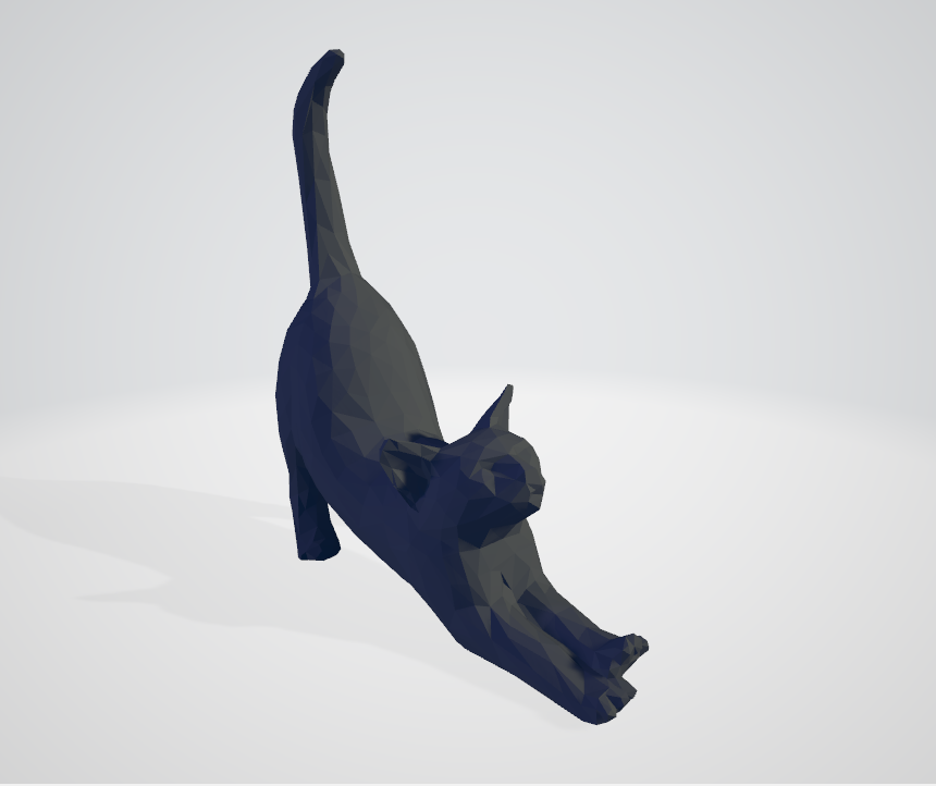 cat stretch - poly ring holder remixed by frantasadra art sculptures lowpoly animal 3D print model - Mito3D