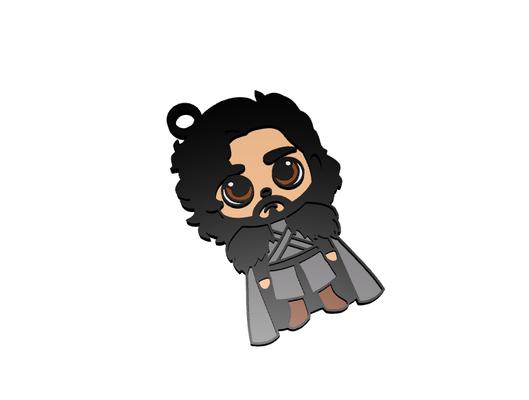 şirin jon kar anahtarlık by dub1ns sanat 2d jonsnow game of thrones 3d print model - Mito3D