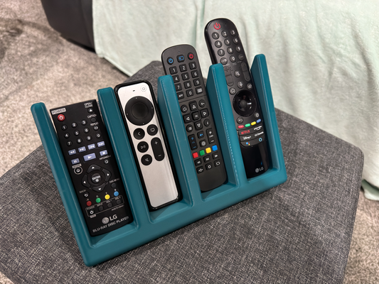 tv uzak ayakta durmak holder 4 yuvalar 45mm genişlik by ag1990 araçlar organizatörler organizatör tvremote tvremotestand tvremoteholder ev halkı 3d print model - Mito3D