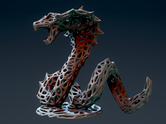 voronoi cobra by minishev miniatures creatures 3d print model - Mito3D